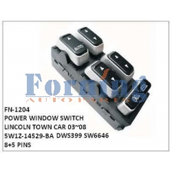 5W1Z-14529-BA POWER WINDOW SWITCH, FN-1204 for LINCOLN TOWN CAR 03~08