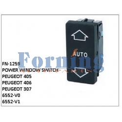 6552-V0, 6552-V1, POWER WINDOW SWITCH, FN-1259 for PEUGEOT 405, PEUGEOT 406, PEUGEOT 307