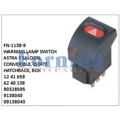 1241659,6240138,90328595, 9138043, 09138043, WARNING LAMP SWITCH, FN-1138-9 for ASTRA F SALOON, CONVERIBLE, ESTATE HATCHBACK, BOX