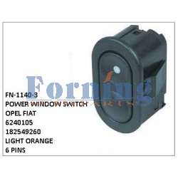6240105, 182549260, LIGHT ORANGE, POWER WINDOW SWITCH, FN-1140-3 for OPEL