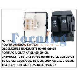 10409722 10387305 104308, 89047312, 10243838 10406471 10414731, SW4493 SW3797, POWER WINDOW SWITCH, FN-1151 for OLDSMOBILE SILHOUETTE 97~99 00~04