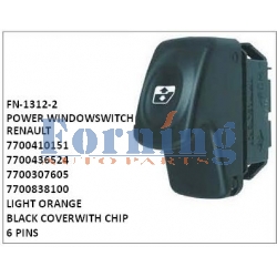 7700410151, 7700436524, 7700307605, 7700838100, LIGHT ORANGE, POWER WINDOW SWITCH, FN-1312-2 for RENAULT