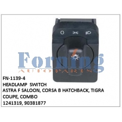 1241319,90381877, HEADLAMP  SWITCH, FN-1139-4 for ASTRA F SALOON, CORSA B HATCHBACK, TIGRA COUPE, COMBO