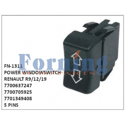 7700637247, 7700705925, 7701349408, POWER WINDOW SWITCH, FN-1311 for RENAULT , R9/12/19