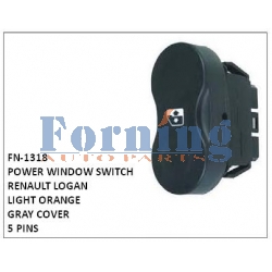 LIGHT ORANGE, GRAY COVER, POWER WINDOW SWITCH, FN-1318 for RENAULT LOGAN
