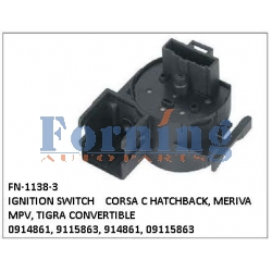 0914861, 9115863, 914861, 09115863, IGNITION SWITCH, FN-1138-3 for CORSA C HATCHBACK, MERIVA MPV, TIGRA CONVERTIBLE