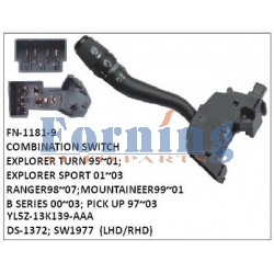 YL5Z-13K139-AAA, DS-1372, SW1977 COMBINATION SWITCH, FN-1181-9 for EXPLORER TURN 1995~2001, EXPLORER SPORT 2001~2003, RANGER 1998~2007, MOUNTAINEER 1999~2001, B SERIES 2000~2003, PICK UP 1997~2003