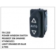 X7V8601021, LIGHT ORANGE OR BLUE, POWER WINDOW SWITCH, FN-1260 for PEUGEOT 206 SAMAND