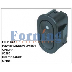 90290, LIGHT ORANGE, POWER WINDOW SWITCH, FN-1140-1 for OPEL FIAT