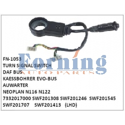 7332017000, SWF201308, SWF201246, SWF201545, SWF201707, SWF201413, TURN SIGNAL SWITCH, FN-1053 for DAF BUS, KAESSBOHRER EVO-BUS, AUWARTER, NEOPLAN N116 N122