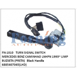 6885407045, TURN SIGNAL SWITCH, FN-1010 for MERCEDES BENZ CAMINHAO LN HPN 1993~ LIMP BUZ SETA (PRETA Black Handle)