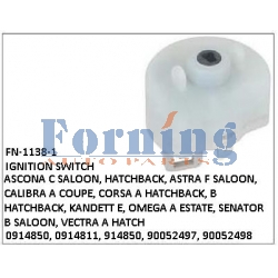 0914850, 0914811, 914850, 90052497, 90052498, IGNITION SWITCH, FN-1138-1 for ASCONA C SALOON, HATCHBACK, ASTRA F SALOON, CALIBRA A COUPE, CORSA A HATCHBACK, B HATCHBACK, KANDETT E, OMEGA A ESTATE, SENATOR B SALOON, VECTRA A HATCH