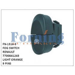 7700841243, LIGHT ORANGE, FOG SWITCH, FN-1316-3 for RENAULT