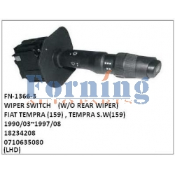 182342080, 710635080, WIPER SWITCH WI/O REAR WIPER, FN-1366-3 for FIAT TEMPRA (159) , TEMPRA S.W (159) 1990/03~1997/08