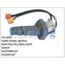 81255090123, HLS203118, TURN SIGNAL SWITCH, FN-1054 for MAN TGA,TGL,TGM,LION'S COACH