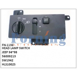 56009213, SW1942 , HLS1002S, HEAD LAMP SWITCH, FN-1136 for JEEP 94~98