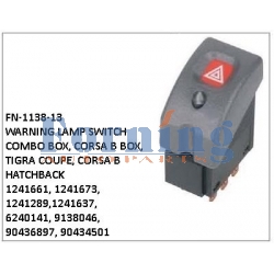 1241661,1241673,1241289,1241637,6240141, 9138046, 90436897, 90434501， WARNING LAMP SWITCH， FN-1138-13 for COMBO BOX, CORSA B BOX, TIGRA COUPE, CORSA B HATCHBACK