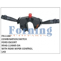 95AG-11K665-DA COMBINATION SWITCH,	FN-1168	for	FORD ESCORT WITH REAR WIPER CONTROL