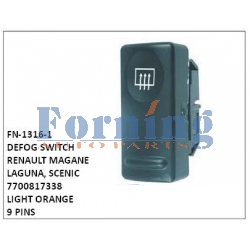 7700817338, LIGHT ORANGE, DEFOG SWITCH, FN-1316-1 for RENAULT MAGANE, LAGUNA, SCENIC