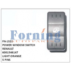 6001546147, LIGHT ORANGE, POWER WINDOW SWITCH, FN-1321 for RENAULT