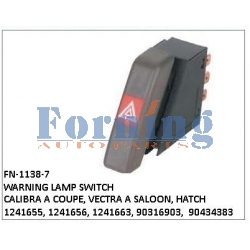 12 41 655, 12 41 656, 12 41 663, 90316903, 90434383, WARNING LAMP SWITCH, FN-1138-7 for CALIBRA A COUPE, VECTRA A SALOON, HATCH