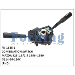 G114-66-120C,COMBINATION SWITCH,FN-1635-1 for MAZDA 323 1.3/1.5 1986~1989