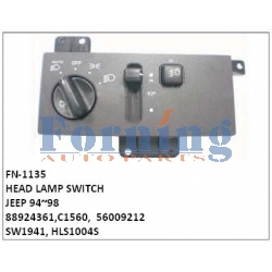 88924361, C1560, 56009212, SW1941, HLS1004S, HEAD LAMP SWITCH, FN-1135 for JEEP 94~98