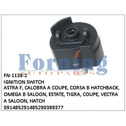 0914852, 914852, 90389377, IGNITION SWITCH, FN-1138-2 for ASTRA F, CALOBRA A COUPE, CORSA B HATCHBACK, OMEGA B SALOON, ESTATE, TIGRA, COUPE, VECTRA A SALOON, HATCH