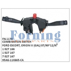 1027166, 1027167, 7027167, 95AG-11K665-CA COMBINATION SWITCH, FN-1178 for FORD ESCORT, ORION III (GAL) 07/90~12/93