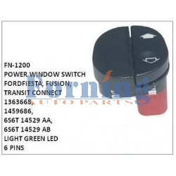 1363668, 1459686, 6S6T 14529 AA, 6S6T14529AB POWER WINDOW SWITCH, FN-1200 for FORD FIESTA, FUSION, TRANSIT CONNECT