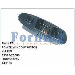 93578-20000,LIGHT GREEN,POWER WINDOW SWITCH	,FN-1477 for KIA RIO