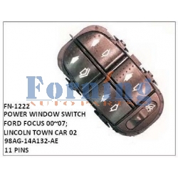 98AG-14A132-AE POWER WINDOW SWITCH, FN-1222 for FORD FOCUS 00~07; LINCOLN TOWN CAR 02