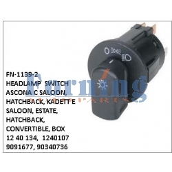 1240134,1240107, 9091677, 90340736, HEADLAMP  SWITCH, FN-1139-2 for ASCONA C SALOON, HATCHBACK, KADETT E SALOON, ESTATE, HATCHBACK, CONVERTIBLE, BOX