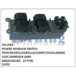 84820-0D180,POWER WINDOW SWITCH, FN-1563 for TOYOTA ,YARIS/COROLLA/CAMRY/HIGHLANDER/VIOS 2008 RAV4 2009