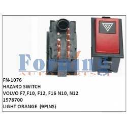 1578700, LIGHT ORANGE, HAZARD SWITCH, FN-1076 for VOLVO F7,F10, F12, F16 N10, N12