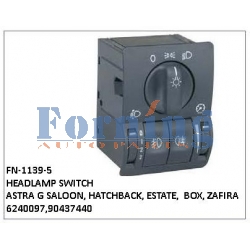 6240097,90437440, HEADLAMP  SWITCH, FN-1139-5 for ASTRA G SALOON, HATCHBACK, ESTATE,  BOX, ZAFIRA